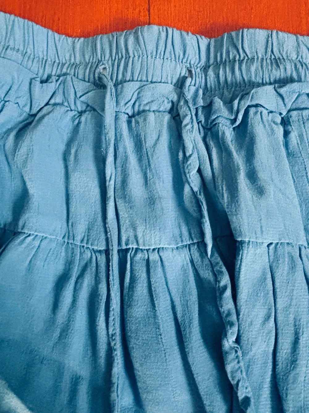 Love Tree Blue mini skirt with ruffles in size S